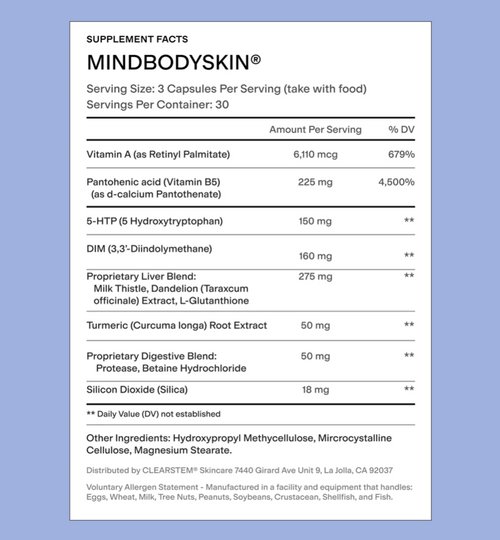 Cleartstem MINDBODYSKIN Hormonal Acne Supplement